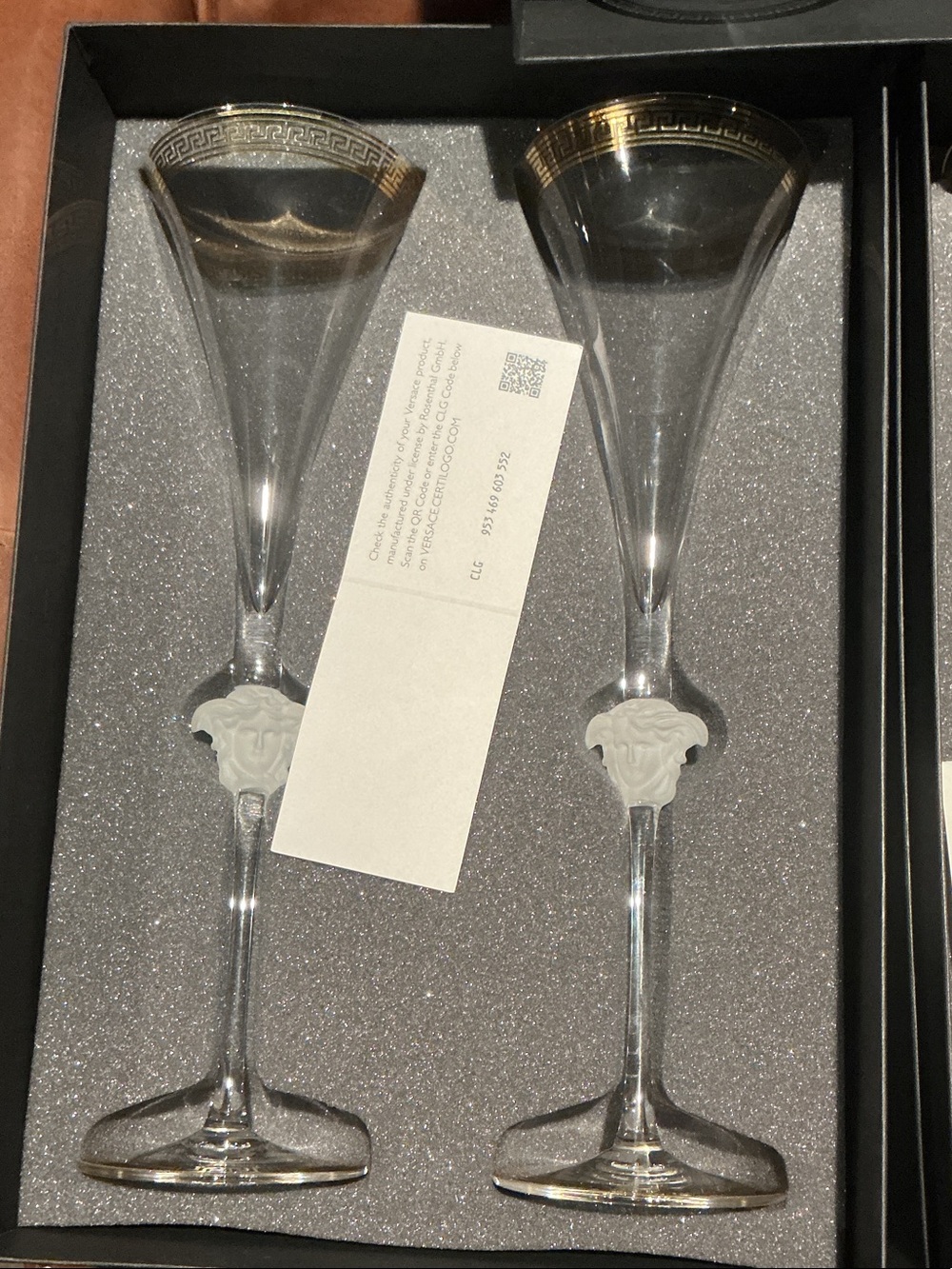 Champagne Flutes with Gold Rim